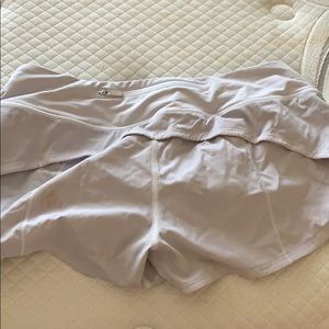 White lululemon speed up shorts